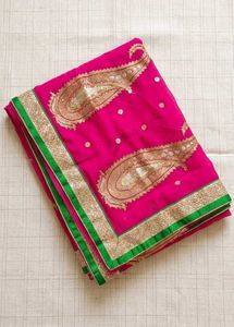 Elegant Pink Embroidered Saree