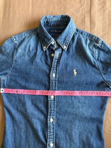 SALE !!!! Ralph Lauren White Pony Denim Shirt