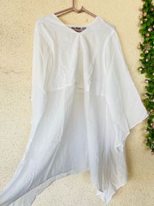 Elegant White Embroidered Kurta Top