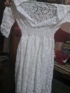 Elegant White Lace Dress