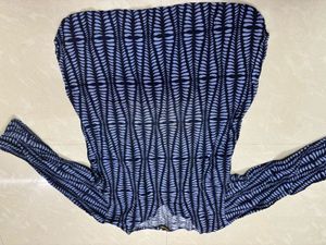 Contemporary Abstract Print Long-Sleeve Top