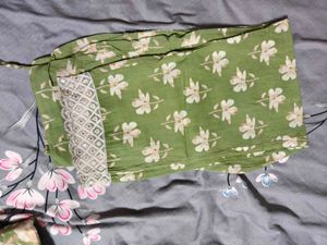 Beautiful Green Floral Print Kurta Set