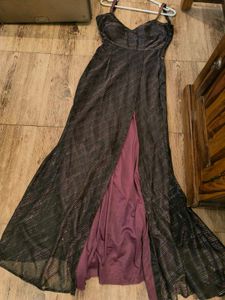 Sparkly Evening Gown with Slit