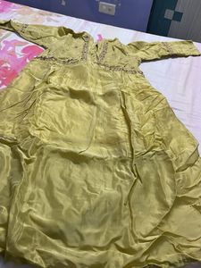 Lime Green Kurta Set Wid Dupatta