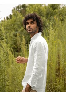 Men's White Linen Shirt