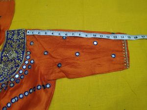 Orange &amp; golden salwar suit dupatta set