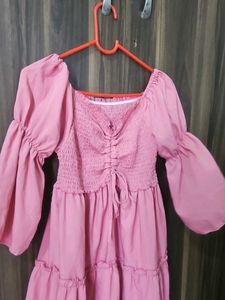 Pink Tiered Smocked Dress
