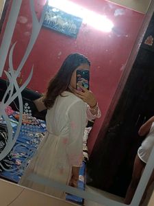Elegant White &amp; Pink Kurta