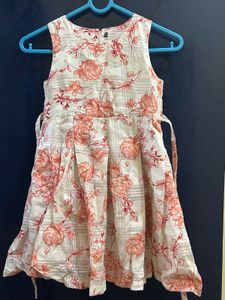 Enfance Printed Dress With Shrug Size 4-5 Y