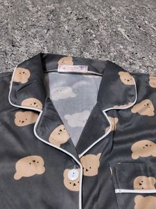 Cute Bear Print Korean Style Pajama Set