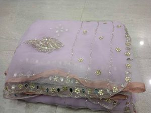 Embroidered Lavender Saree