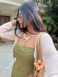 Sheer Crochet Cropped Cardigan