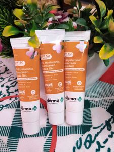 Pack of 3 The Derma Co 1% Hyaluronic Sunscreen Aqu
