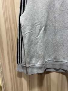 Adidas 3 Strips Grey Fleece Lined Sweatshirt