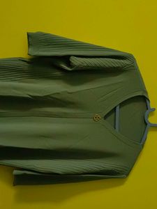 Chic V-Neck Olive Green Top
