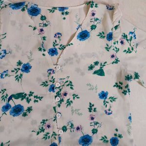 Floral Print Ruffle Hem Top