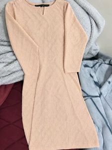 Soft Peach Textured Dress