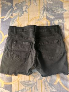 Black Denim Shorts