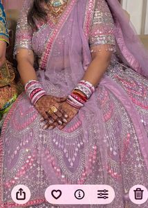 Stunning Lilac Embellished Lehenga Choli