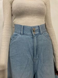Light Wash Wide Leg Denim Jeans