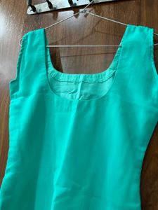 Elegant Teal Kurta Set with Sharara Pants