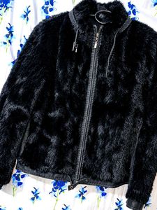 Chic Black Faux Fur Jacket