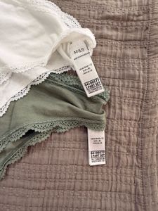 Lace Trim Briefs - White &amp; Green Set