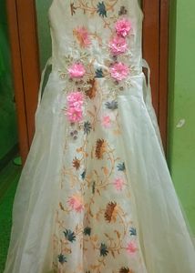 Elegant Floral Embroidered Gown