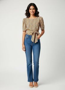 Multiway Stylish Printed Tie-Waist Blouse