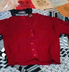 Maroon Readymade wool Saree Blouse