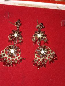 Stunning Red Stone Necklace &amp; Earring Set