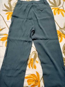 Grey Korean Trouser And Red Crop Top