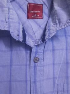 Men's Blue Plaid Casual Shirt