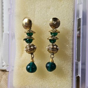 Green Drop Stone Earrings