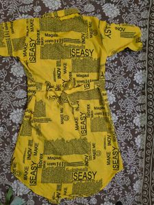 Yellow Elegant Long Shirt For Women