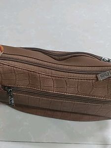 Stylish Brown Croc Embossed Hobo Bag