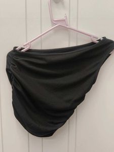 Black One-Shoulder Ruched Top