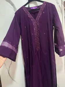 Libas Elegant Purple Embroidered Kurta