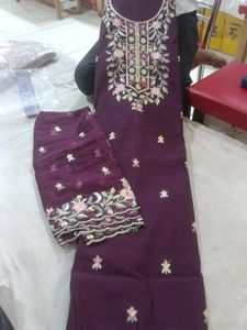 Embroidered Purple suit Set