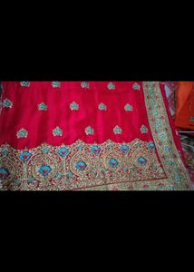 Red Embroidered Saree
