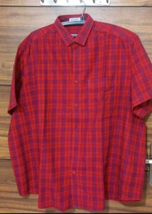 Men's Red Plaid Button-Up Shirt