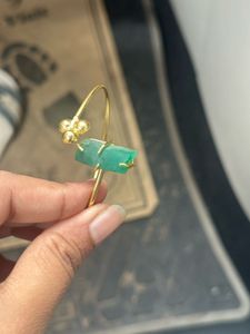 Elegant Gold Plated Bracelet with Emerald Stone