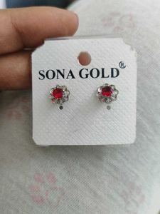 Sona silver Flower Stud Earrings