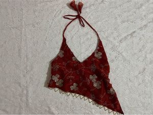 Desi backless asymmetrical halter top