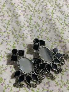 Ethnic Mirror Work Earrings