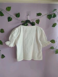 Chic White Broderie Anglaise Top