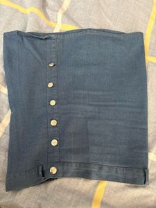 Sale!!! Denim Button-Front Mini Skirt