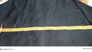 Long Black Burqa Pearls Work Design Piece