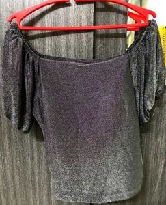 Sparkly Puff Sleeve Top
