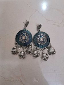 Peacock Jhumka Earrings